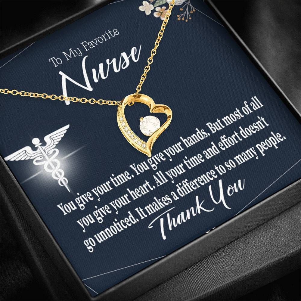 You Give Your Time 18K Gold Forever Love Necklace Gift For Nurse Forever Love Necklace Forever Love Necklace