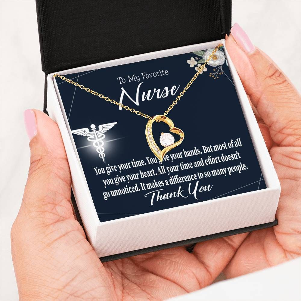 You Give Your Time 18K Gold Forever Love Necklace Gift For Nurse Forever Love Necklace Forever Love Necklace