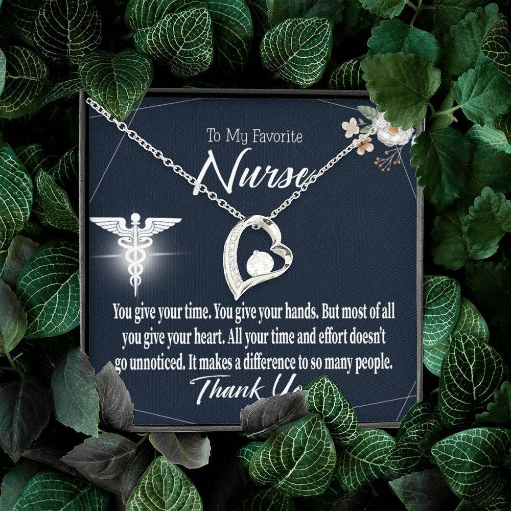 You Give Your Time 18K Gold Forever Love Necklace Gift For Nurse Forever Love Necklace Forever Love Necklace