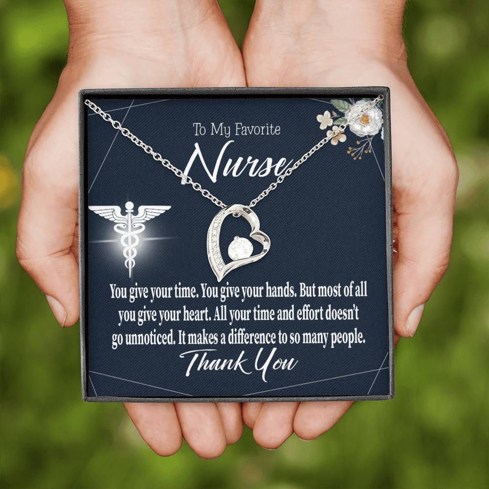 You Give Your Time 18K Gold Forever Love Necklace Gift For Nurse Forever Love Necklace Forever Love Necklace