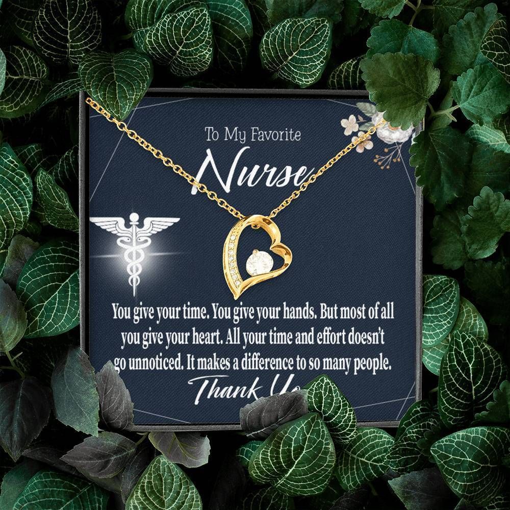 You Give Your Time 18K Gold Forever Love Necklace Gift For Nurse Forever Love Necklace Forever Love Necklace