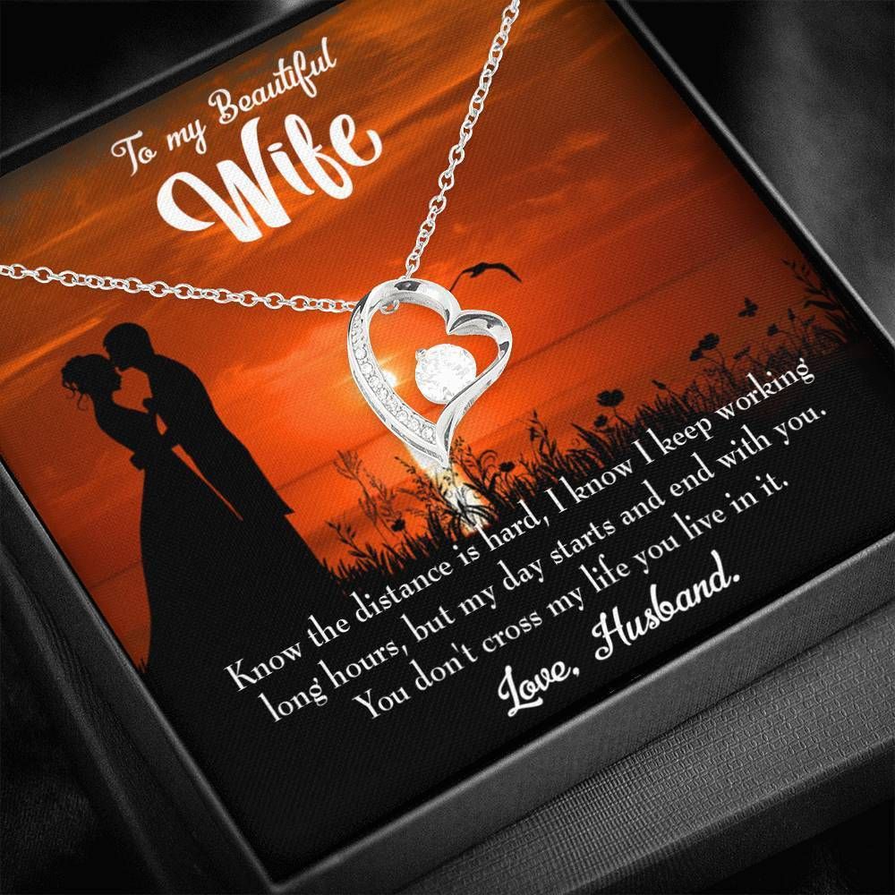 Know The Distance Is Hard 18K Gold Forever Love Necklace Gift For Wife Forever Love Necklace Forever Love Necklace