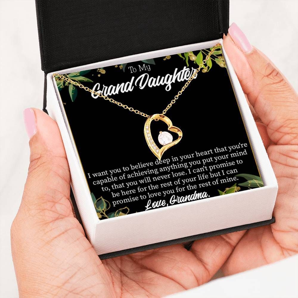 Love You For The Rest Of Mine Gift For Granddaughter 18K Gold Forever Love Necklace