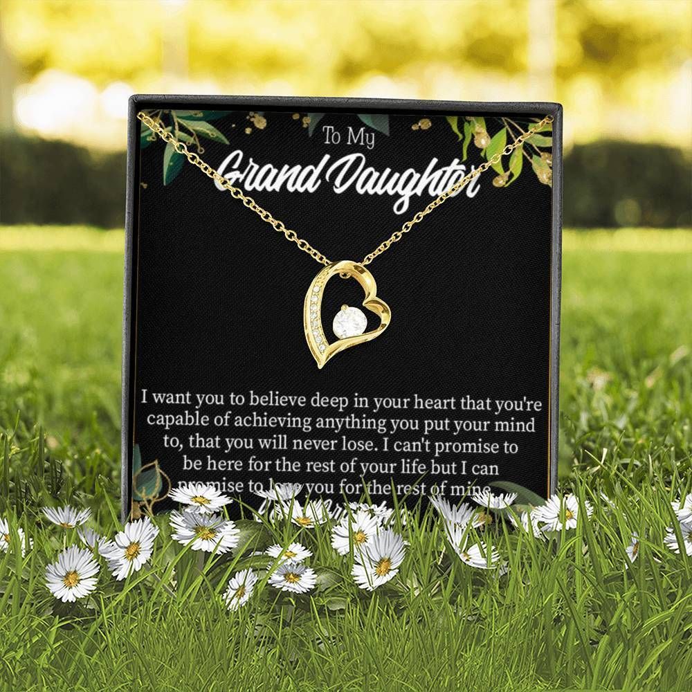 Love You For The Rest Of Mine Gift For Granddaughter 18K Gold Forever Love Necklace