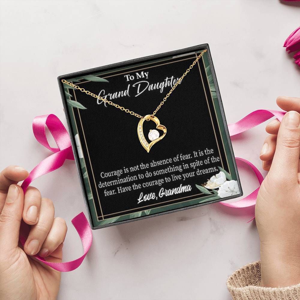 In Spite Of The Fear 18K Gold Forever Love Necklace Grandma Gift For Granddaughter Forever Love Necklace Forever Love Necklace