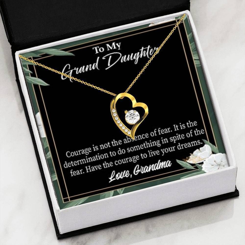 In Spite Of The Fear 18K Gold Forever Love Necklace Grandma Gift For Granddaughter Forever Love Necklace Forever Love Necklace