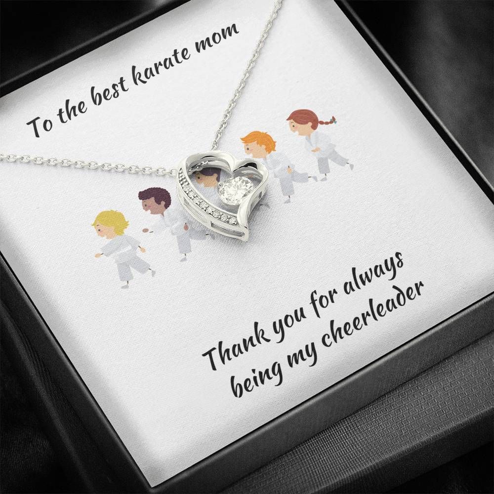 To The Best Karate Mom Being My Cheerleader Forever Love Necklace