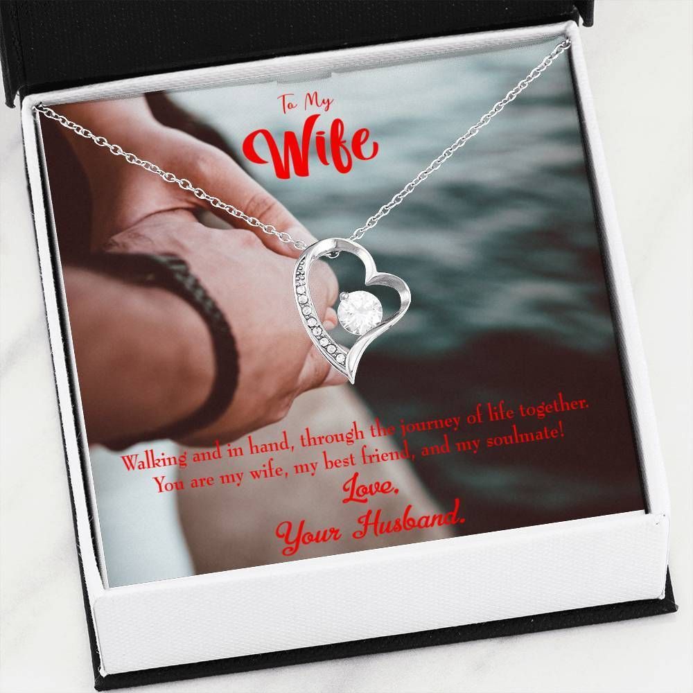 Walking And In Hand Together Forever Love Necklace Gift For Wife