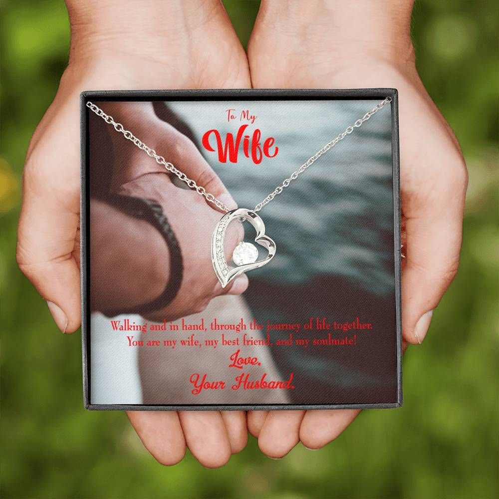 Walking And In Hand Together Forever Love Necklace Gift For Wife