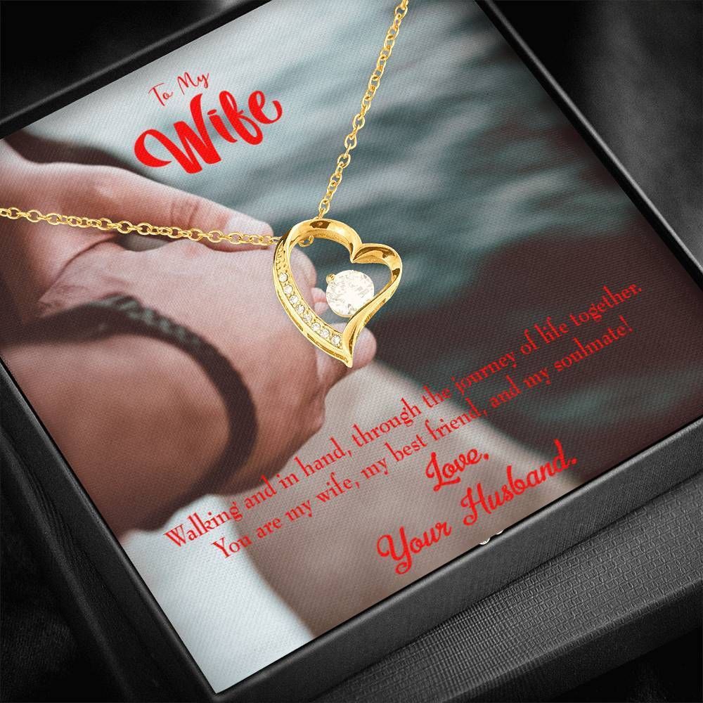 Walking And In Hand Together Forever Love Necklace Gift For Wife