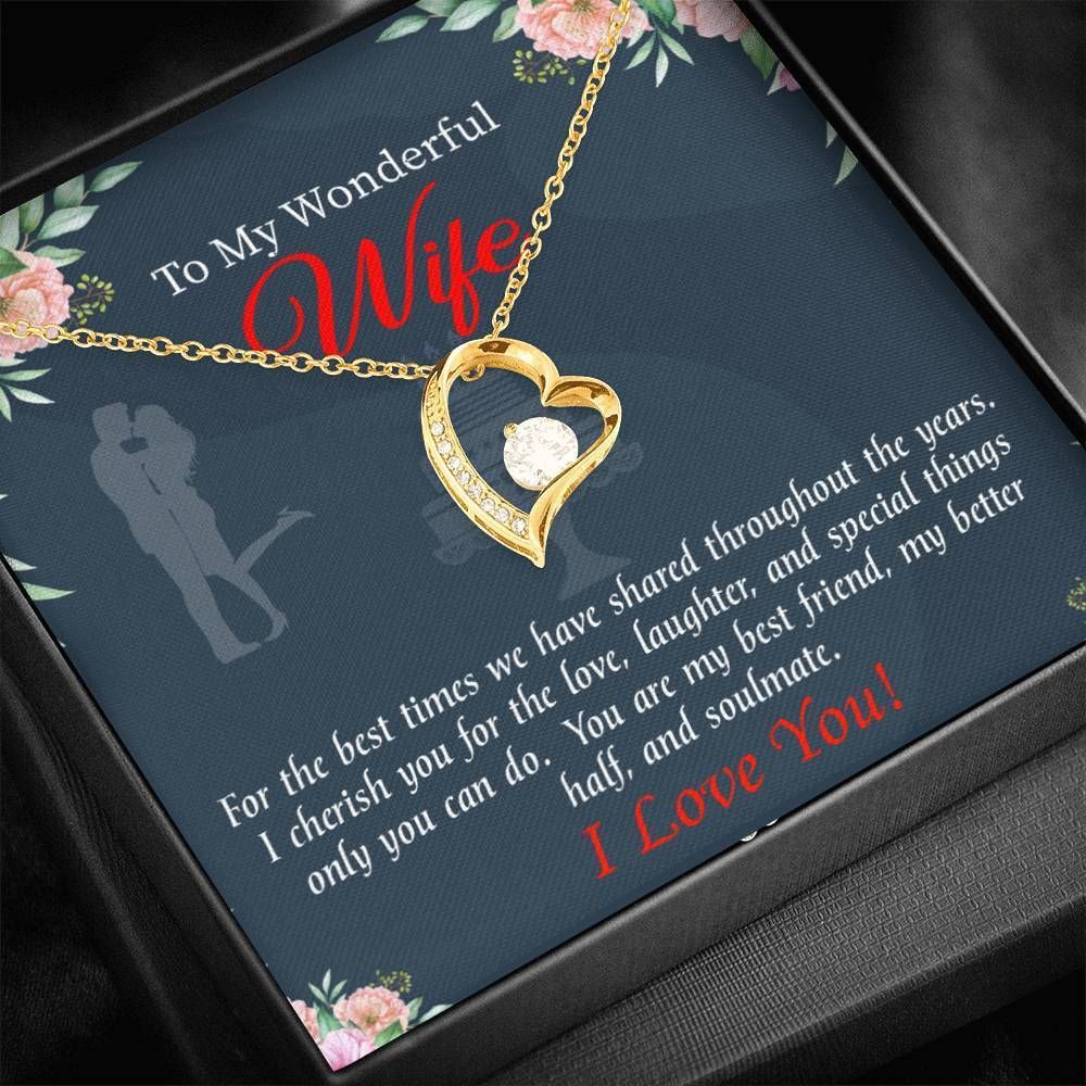 You Are Cherished 18K Gold Forever Love Necklace Gift For Wife Forever Love Necklace Forever Love Necklace