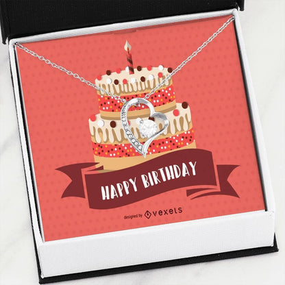 Pink Birthday Card Forever Love Necklace Gift For Women Forever Love Necklace Forever Love Necklace