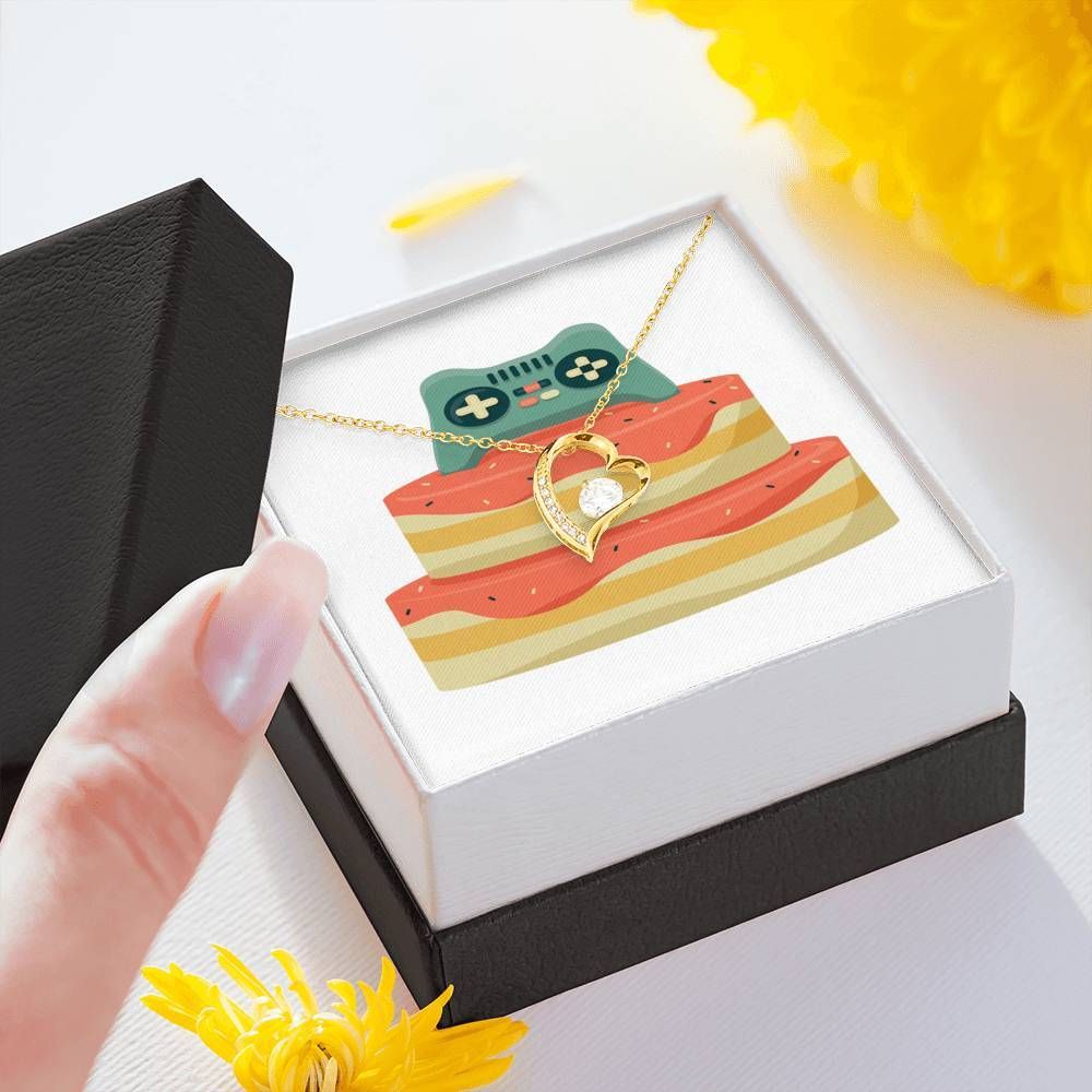 Lovely Game Joystick Cake Birthday Forever Love Necklace