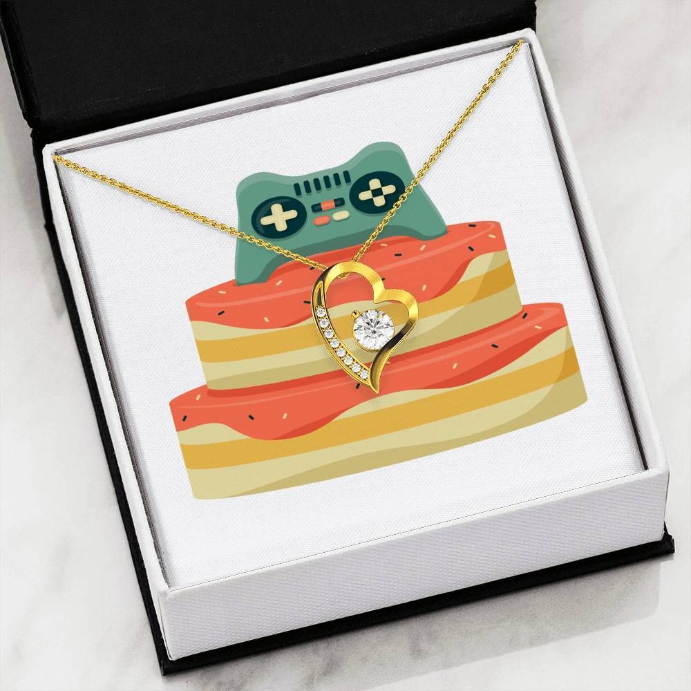 Lovely Game Joystick Cake Birthday Forever Love Necklace