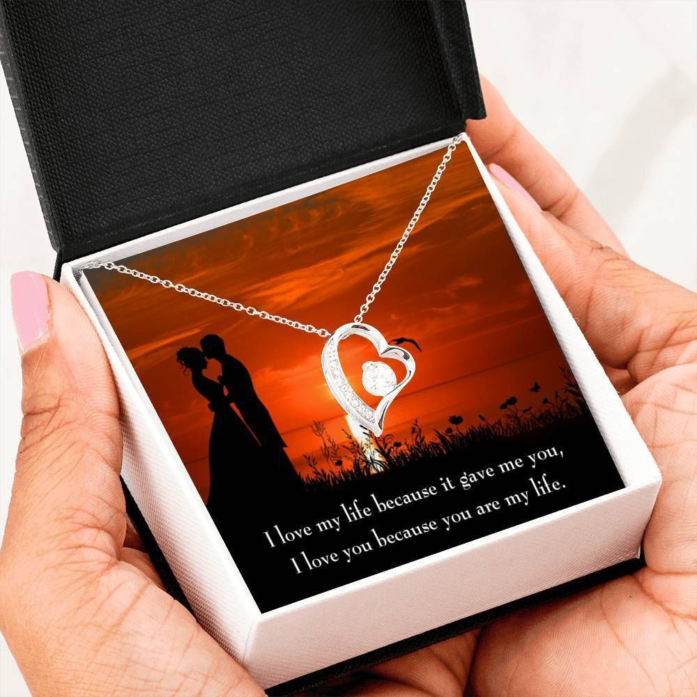 You Are My Life 18K Gold Forever Love Necklace Gift For Women Forever Love Necklace Forever Love Necklace