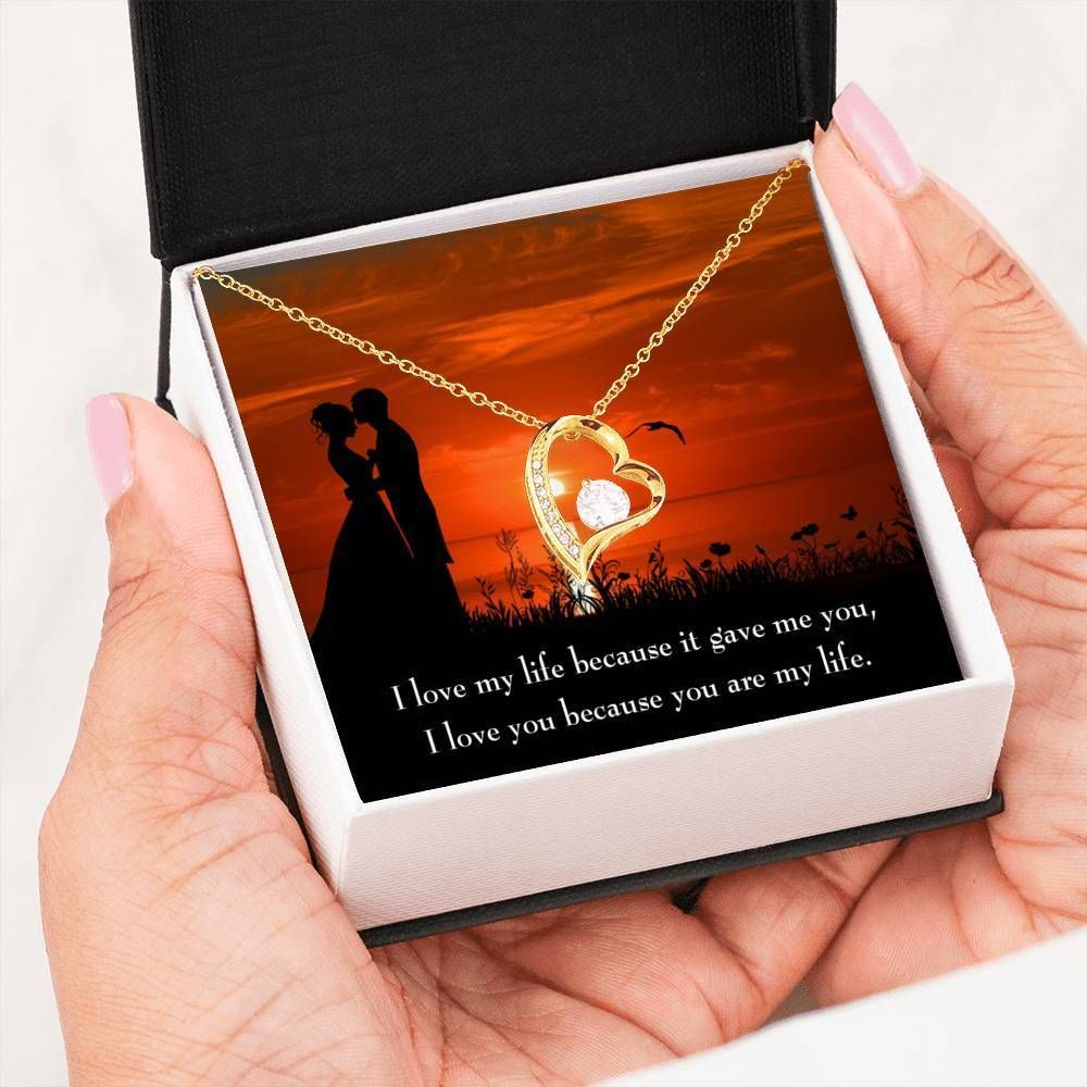 You Are My Life 18K Gold Forever Love Necklace Gift For Women Forever Love Necklace Forever Love Necklace