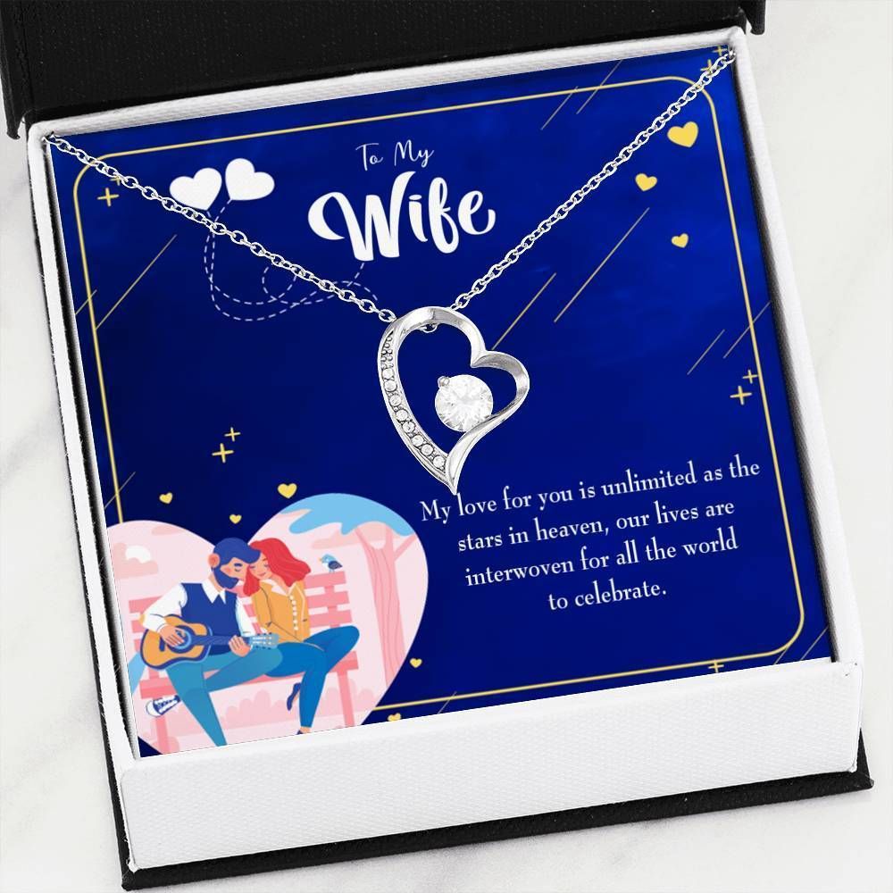 My Love For You 18K Gold Forever Love Necklace Gift For Wife Forever Love Necklace Forever Love Necklace