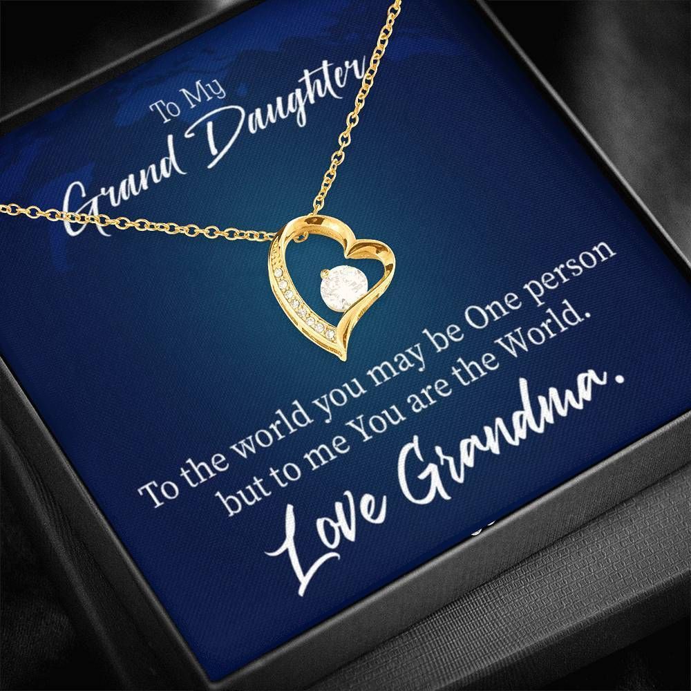 You Are The World 18K Gold Forever Love Necklace Grandma Gift For Granddaughter Forever Love Necklace Forever Love Necklace