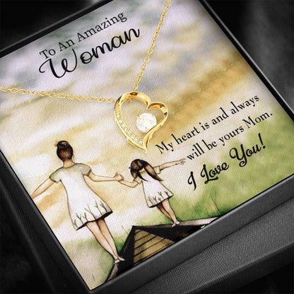 My Heart Is And Always Will Be Yours Mom Gift For Woman18K Gold Forever Love Necklace