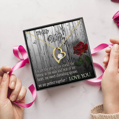 Roses Gift For Wife You Are The Beat Of My Heart Forever Love Necklace