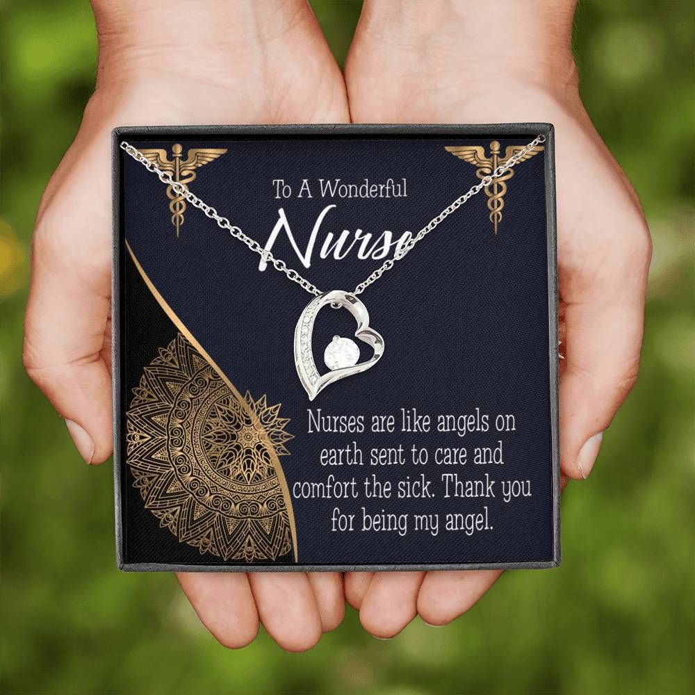 Thank You Nurse For Being Angels Forever Love Necklace