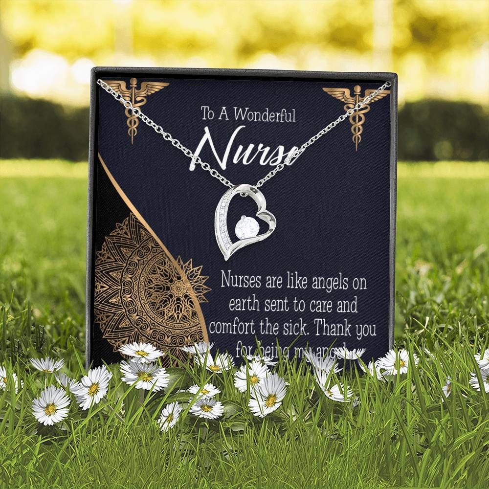 Thank You Nurse For Being Angels Forever Love Necklace