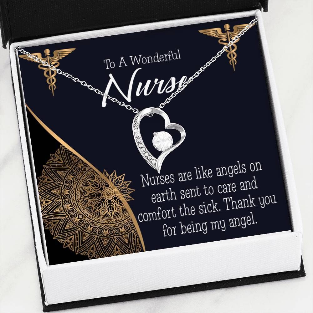 Thank You Nurse For Being Angels Forever Love Necklace