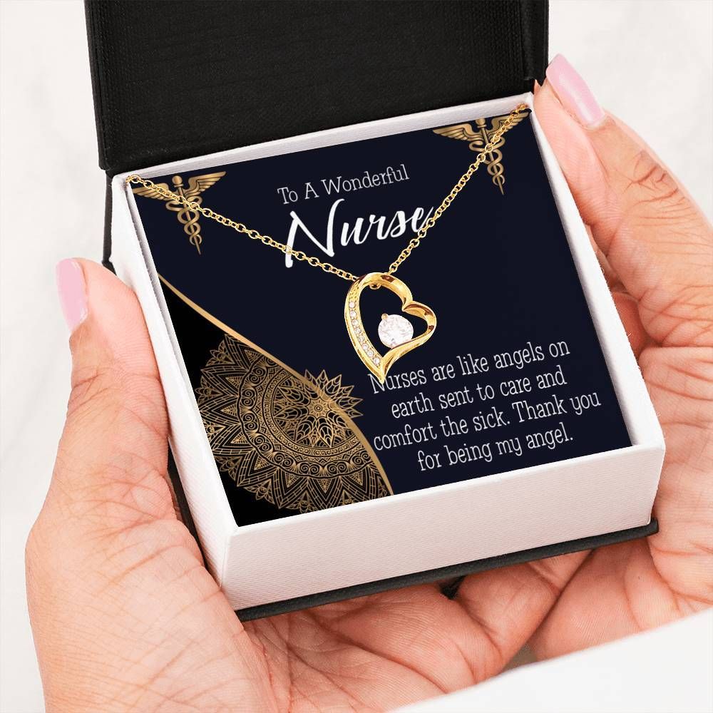 Thank You Nurse For Being Angels Forever Love Necklace