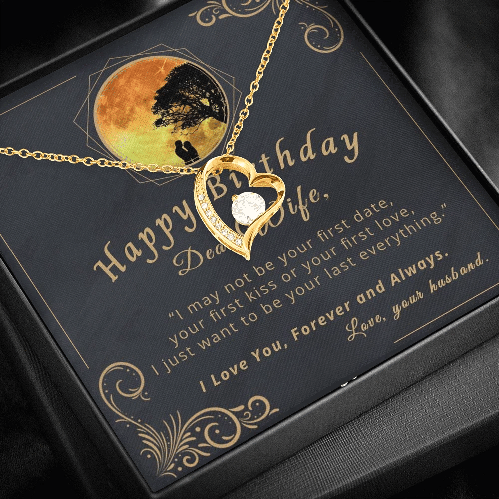 Golden Paisley Love You Forever Forever Love Necklace Gift For Wife