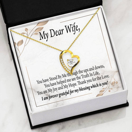 Gift For Dear Wife 18k Gold Forever Love Necklace I Am Forever Grateful