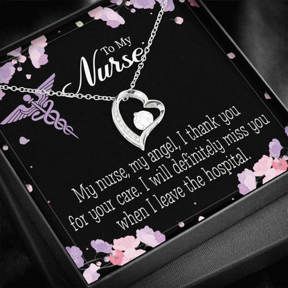 Stunning Flowers Gift For Nurse My Angel Forever 18k Gold Forever Love Necklace