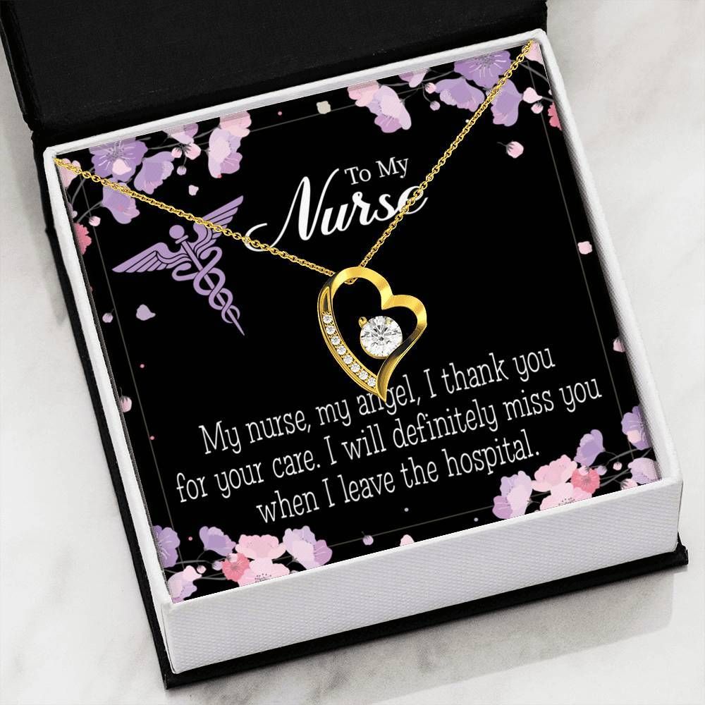 Stunning Flowers Gift For Nurse My Angel Forever 18k Gold Forever Love Necklace