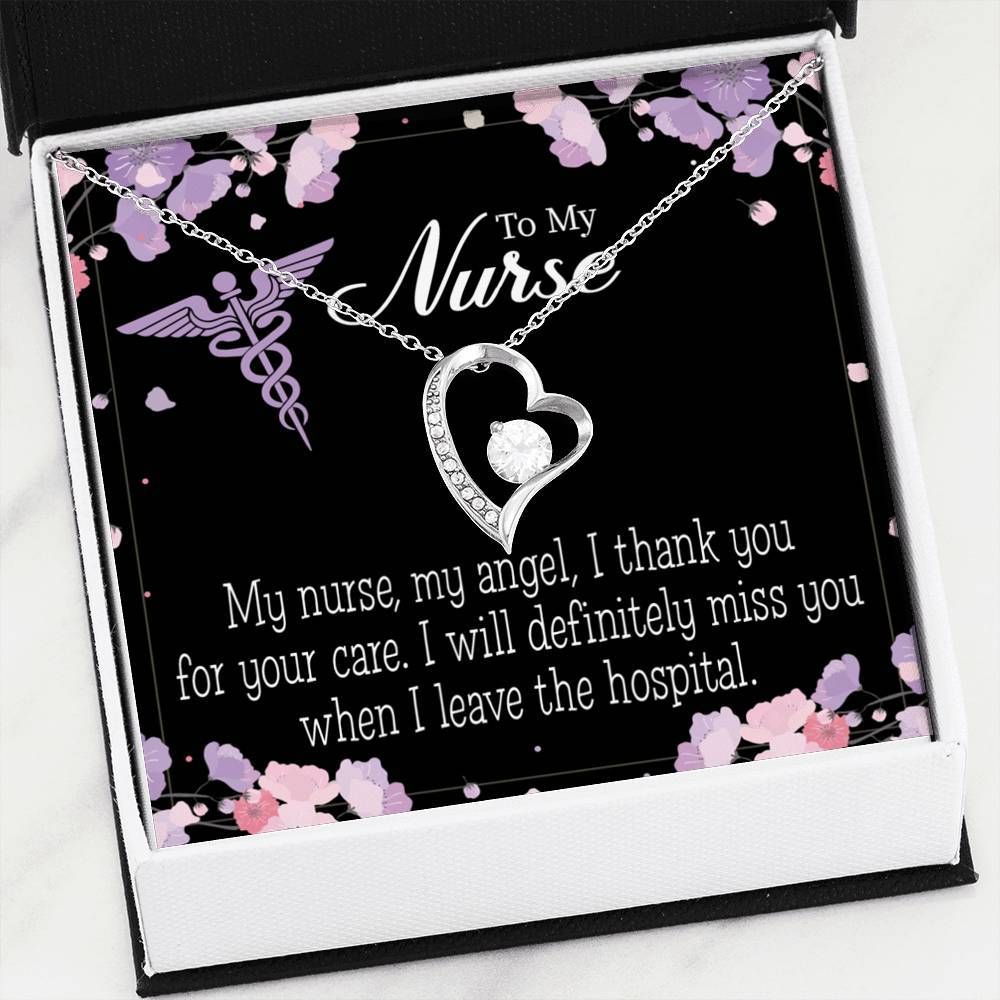 Stunning Flowers Gift For Nurse My Angel Forever 18k Gold Forever Love Necklace