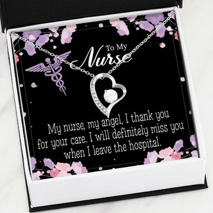 Stunning Flowers Gift For Nurse My Angel Forever 18k Gold Forever Love Necklace