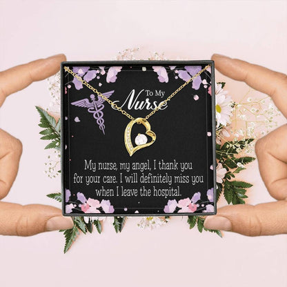 Stunning Flowers Gift For Nurse My Angel Forever 18k Gold Forever Love Necklace