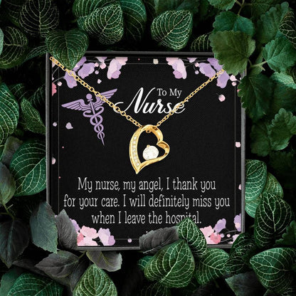 Stunning Flowers Gift For Nurse My Angel Forever 18k Gold Forever Love Necklace