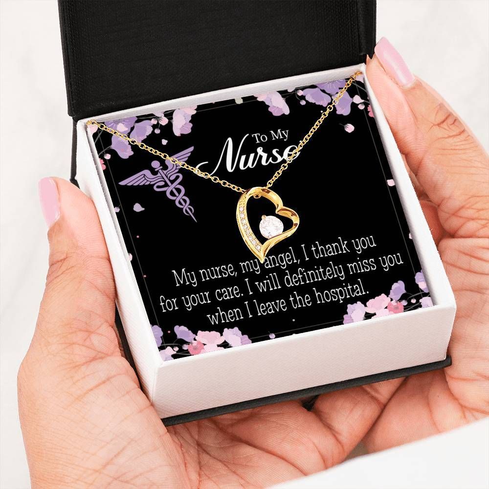 Stunning Flowers Gift For Nurse My Angel Forever 18k Gold Forever Love Necklace