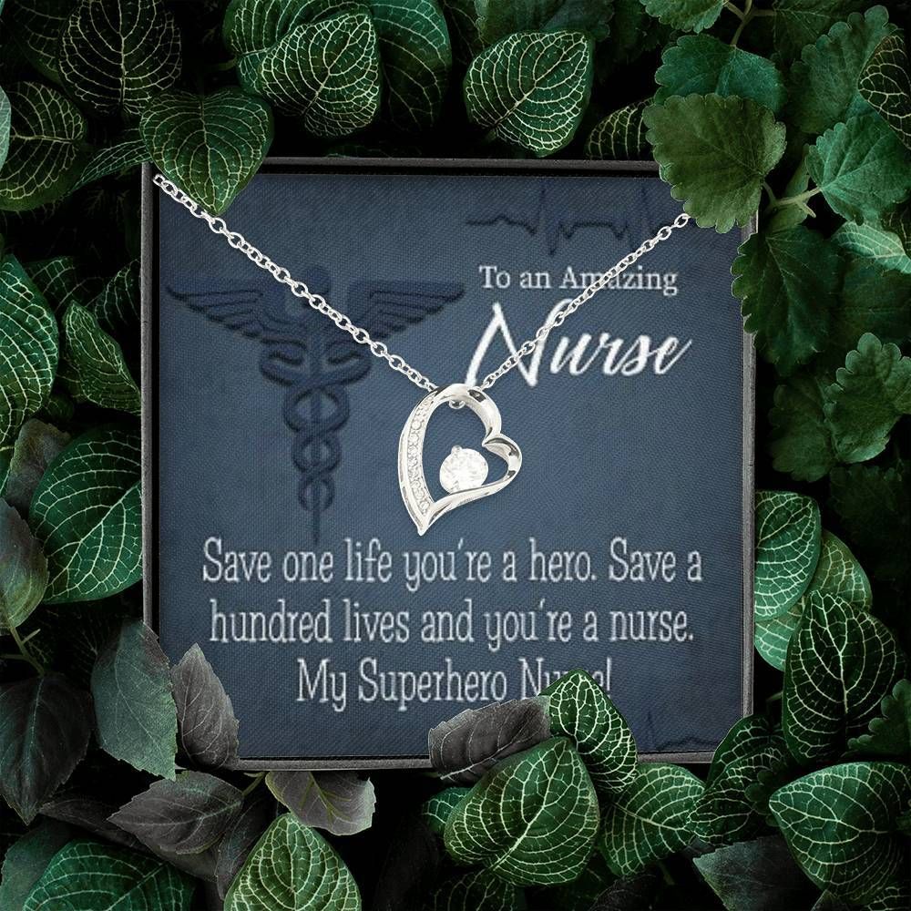 Appreciation Gift For Nurse My Superhero Nurse Forever Love Necklace