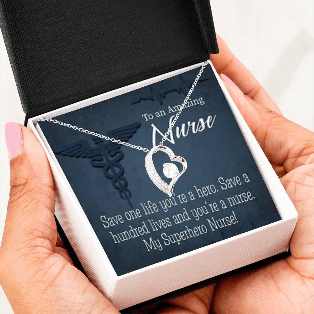 Appreciation Gift For Nurse My Superhero Nurse Forever Love Necklace