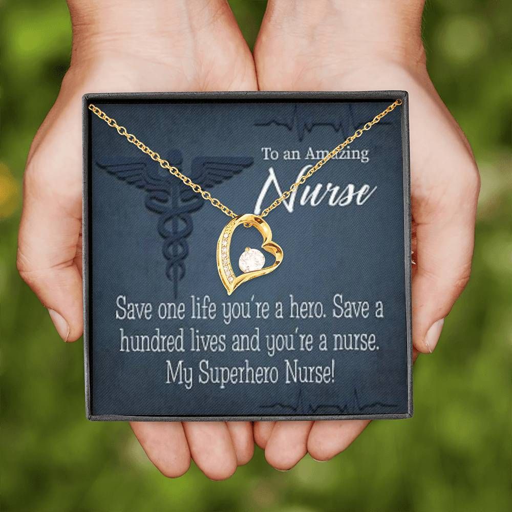 Appreciation Gift For Nurse My Superhero Nurse Forever Love Necklace