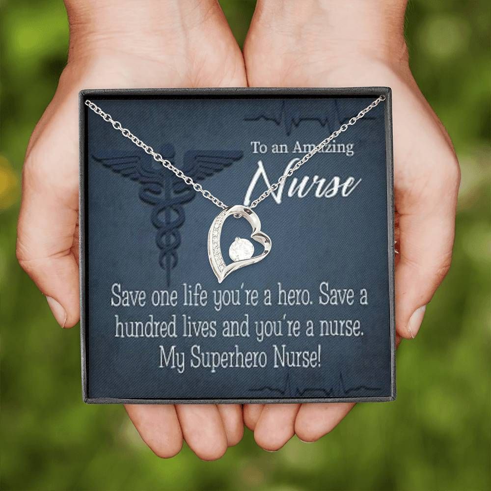 Appreciation Gift For Nurse My Superhero Nurse Forever Love Necklace