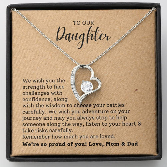 Classic Gift For Daughter We're So Proud Of You Forever Love Necklace