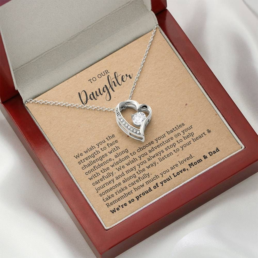 Classic Gift For Daughter We're So Proud Of You Forever Love Necklace