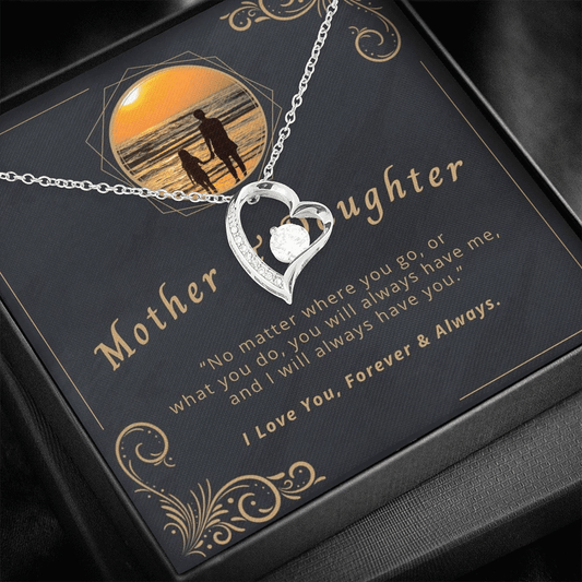 Gift For Daughter Mother And Daughter No Matter Where Forever Love Necklace