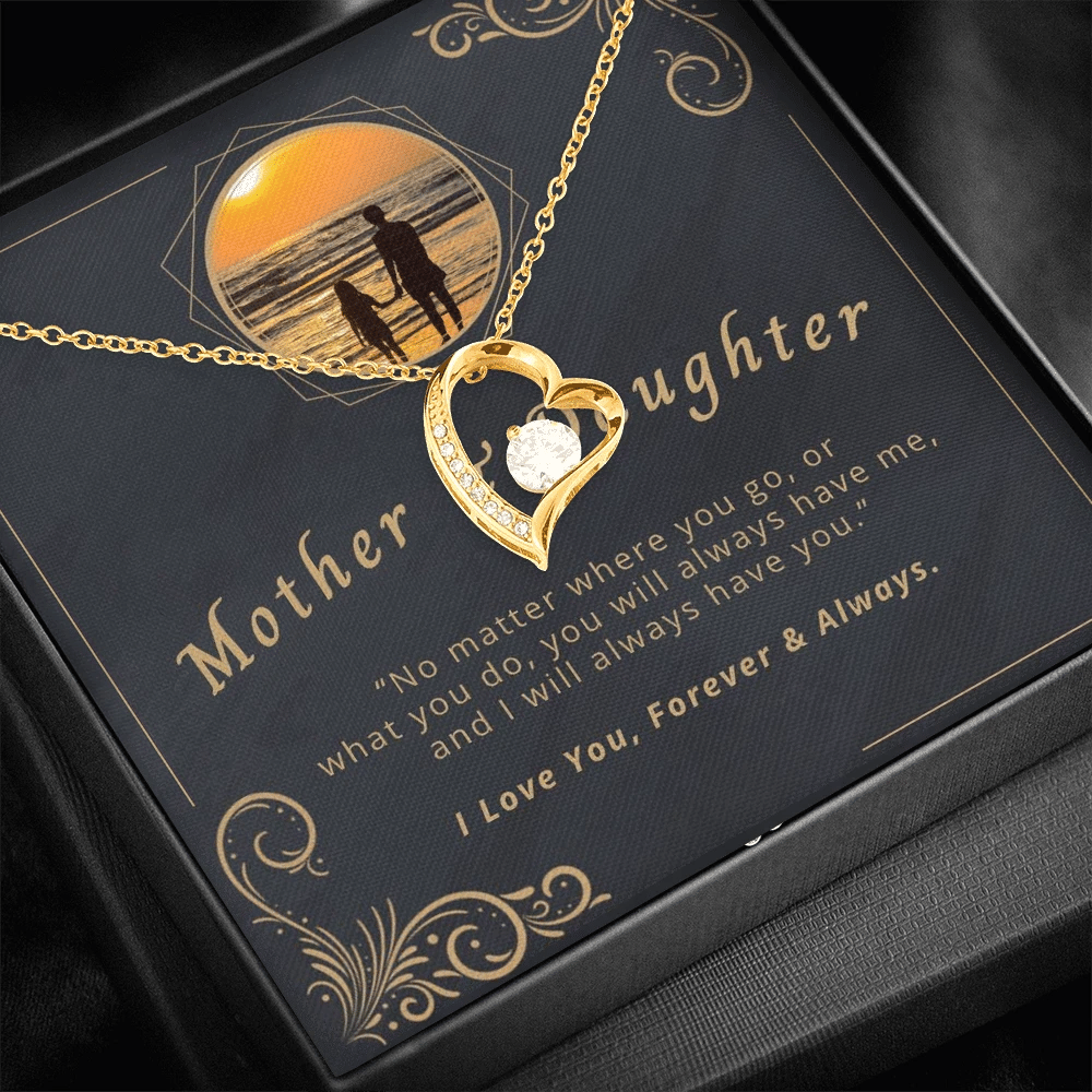 Gift For Daughter Mother And Daughter No Matter Where Forever Love Necklace