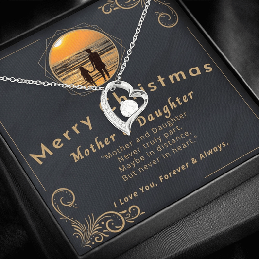 Christmas Gift For Daughter Forever Love Necklace Mother And Daughter Never Truly Part