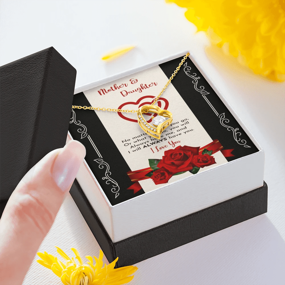 Gift For Mom Forever Love Necklace With Message Card No Matter Where You Go