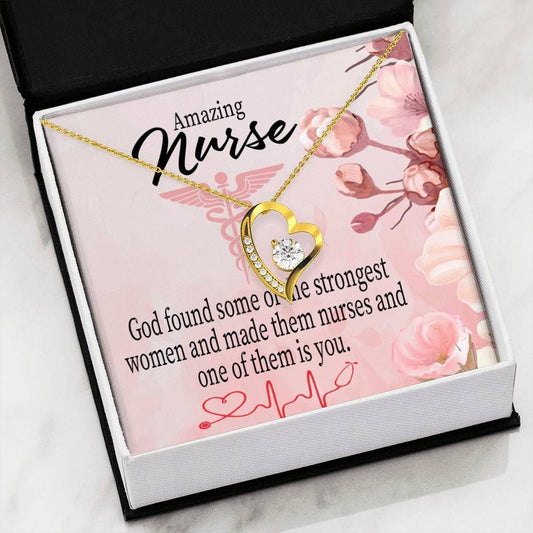 Gift For Nurse Appreciation Message Card God Made Nurses Forever Love Necklace