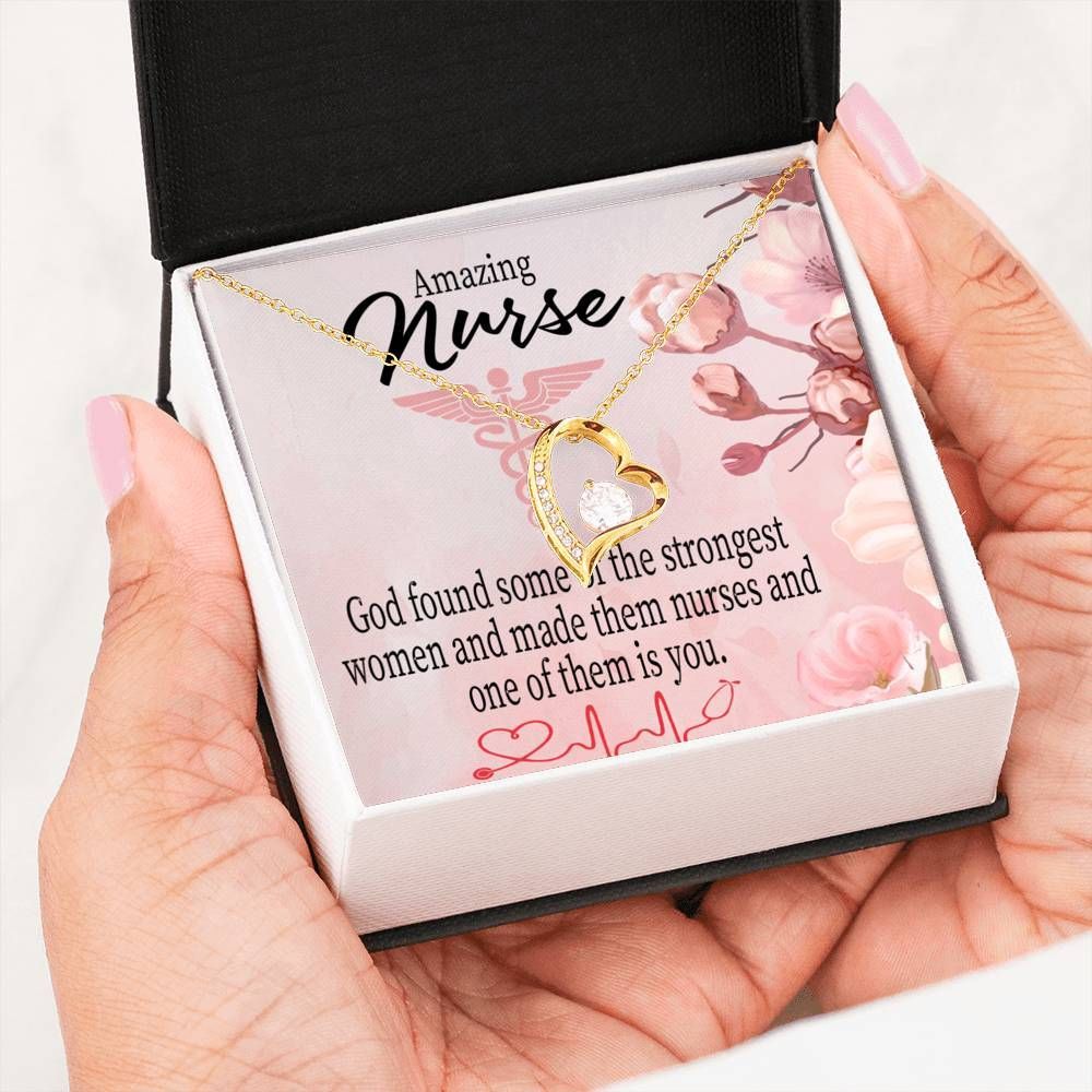 Gift For Nurse Appreciation Message Card God Made Nurses Forever Love Necklace