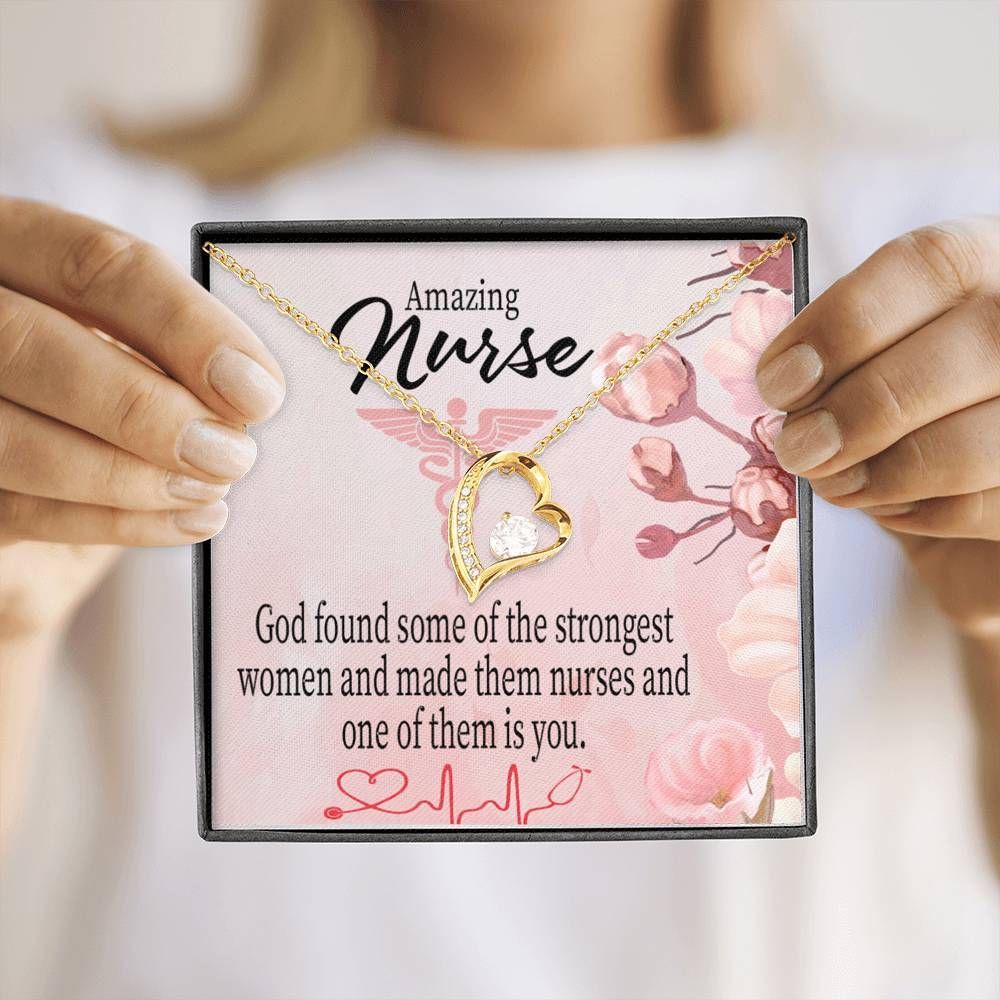 Gift For Nurse Appreciation Message Card God Made Nurses Forever Love Necklace